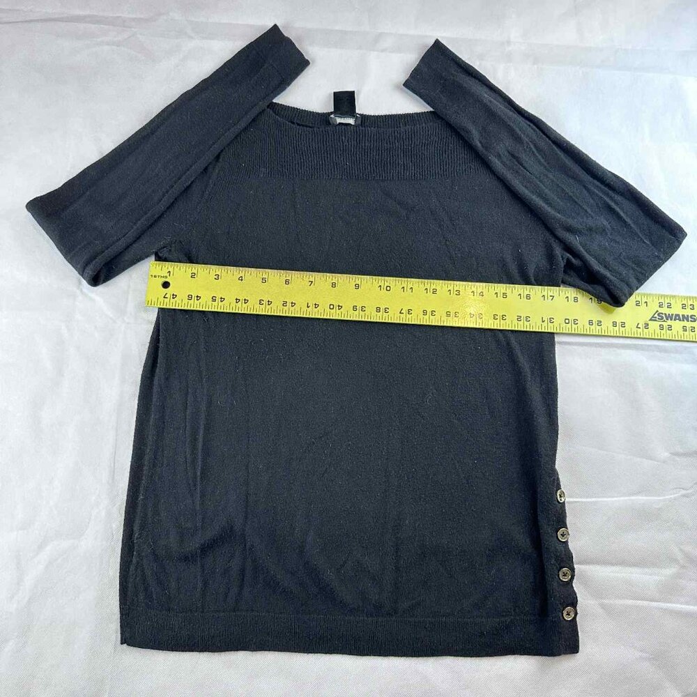 Ann Taylor Black Button-Detail‎ Pull Over Sweater - Picture 7 of 8
